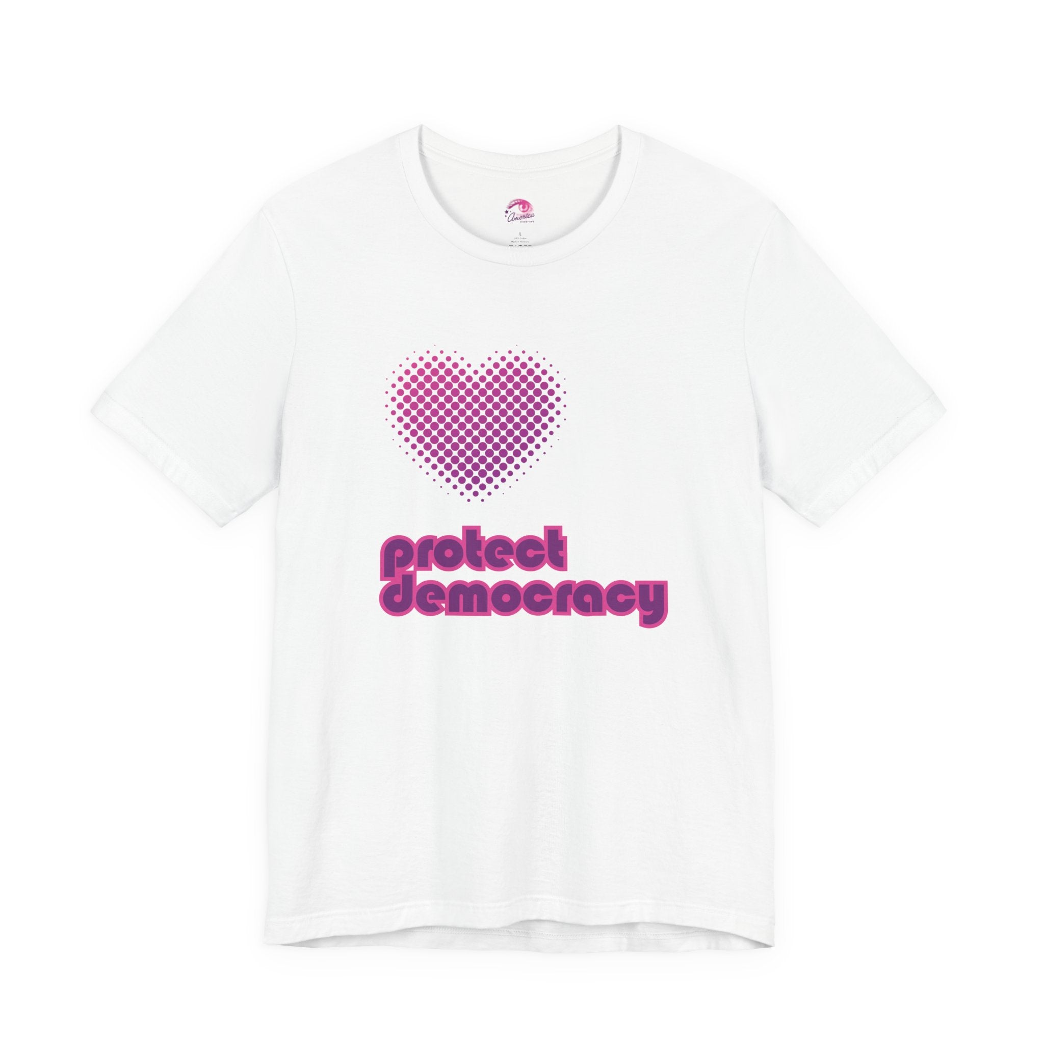 Protect Democracy Retro Heart front graphic Tee