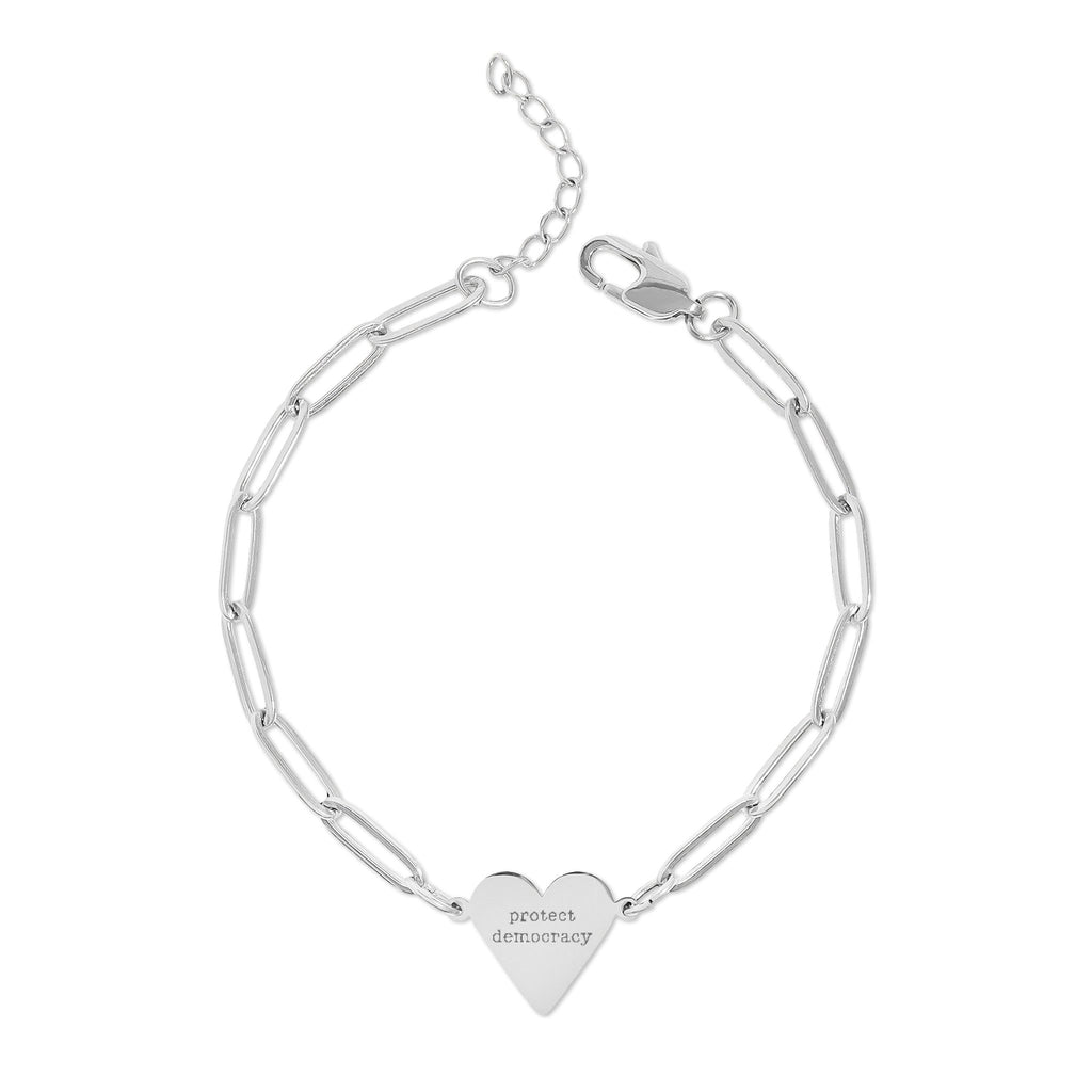 "I Love Democracy" Paperclip Heart Bracelet