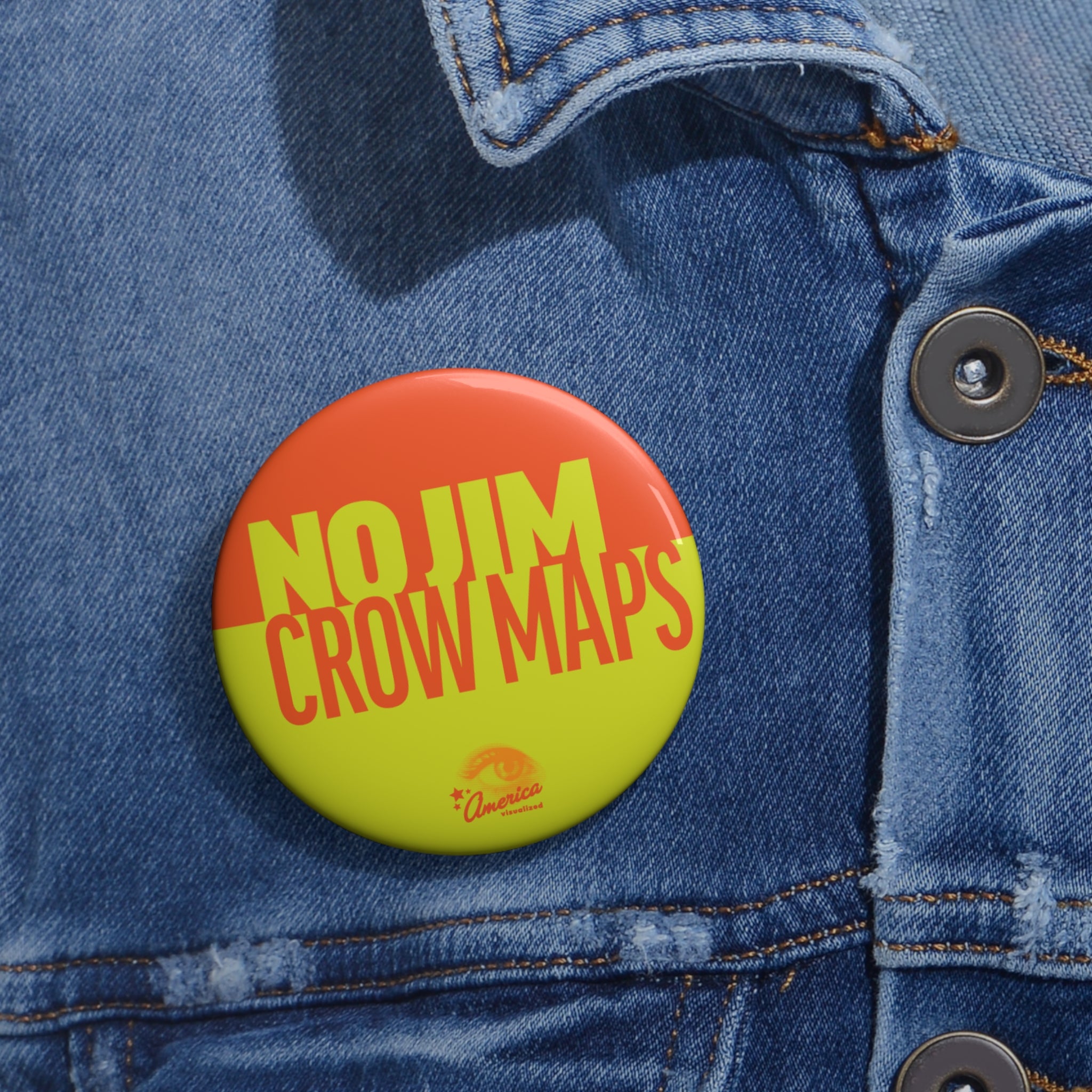 No Jim Crow Maps Pin Button