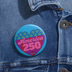 America 250 Heart – America's 250th Birthday Button Pin