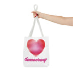 Love Democracy Heart Tote Bag
