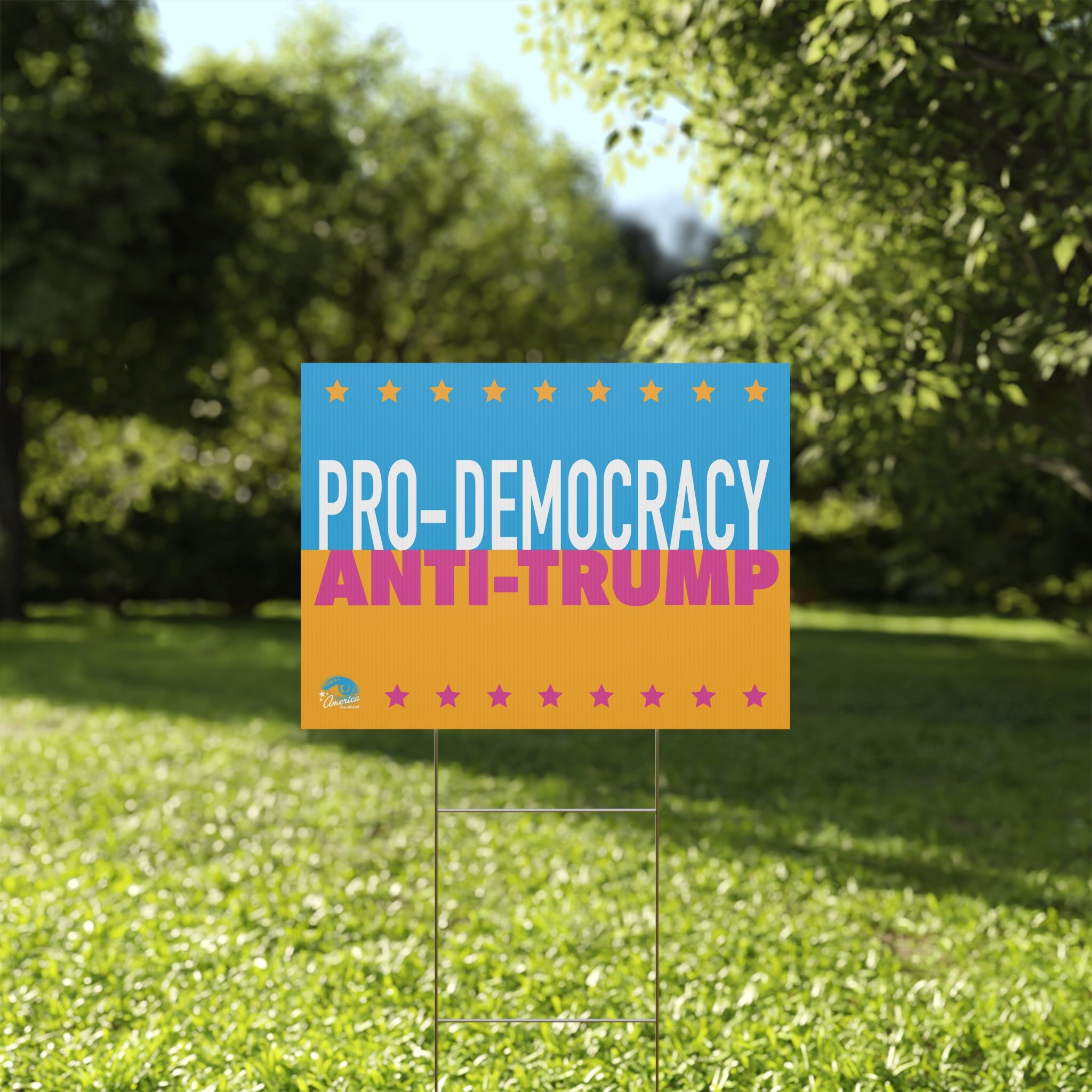 Pro-Democracy Anti-Trump Political Yard Sign