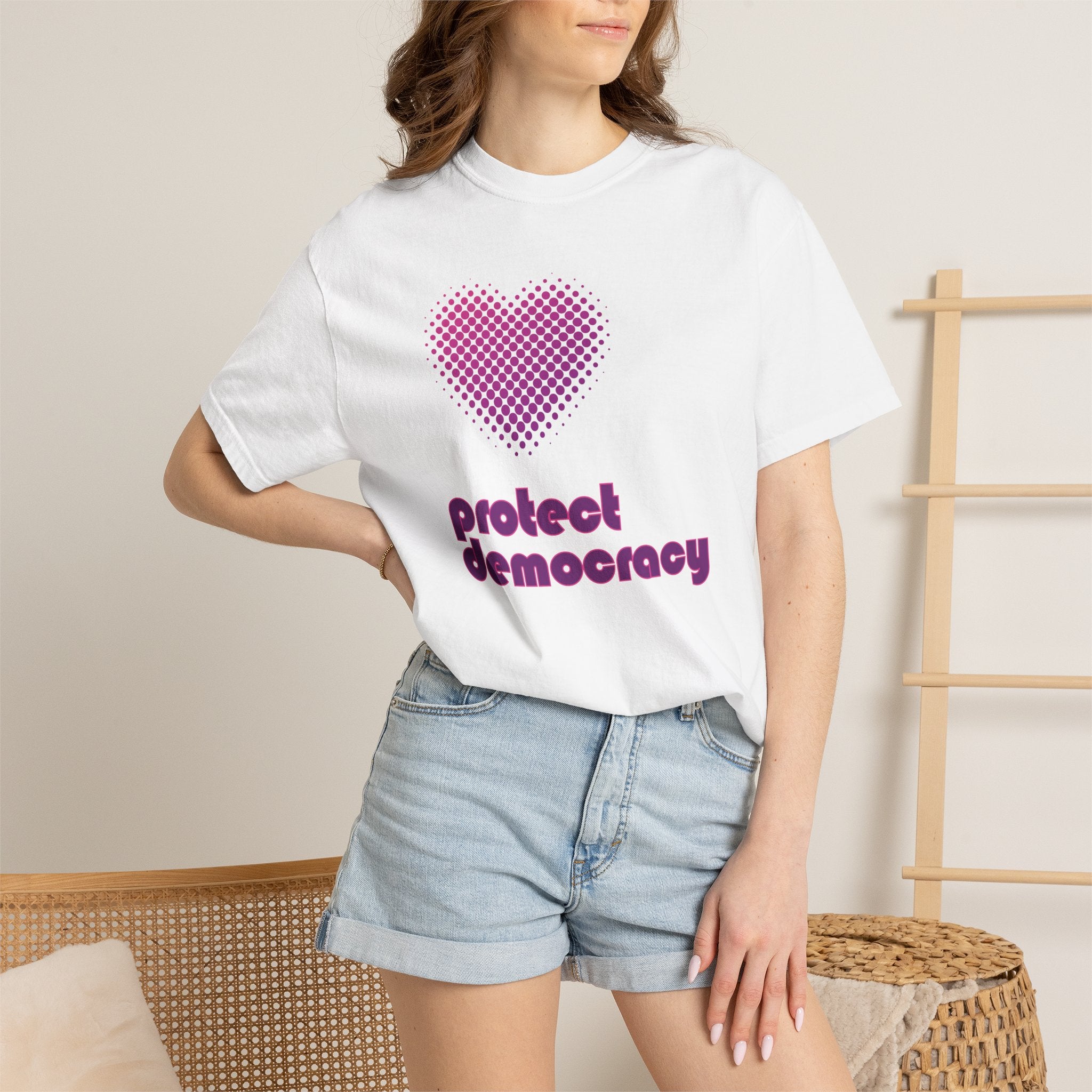 Protect Democracy Heart Retro T-Shirt