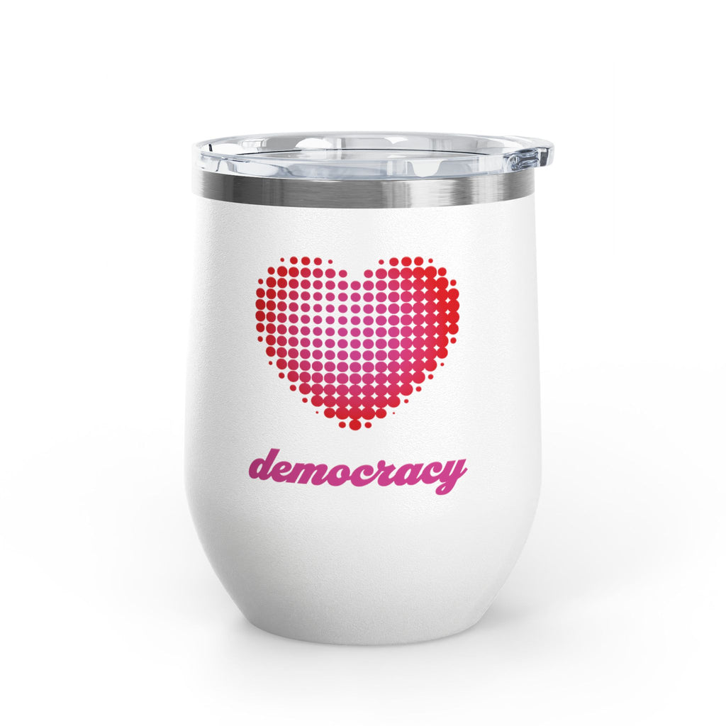 Love Democracy Heart 12oz Insulated Wine Tumbler