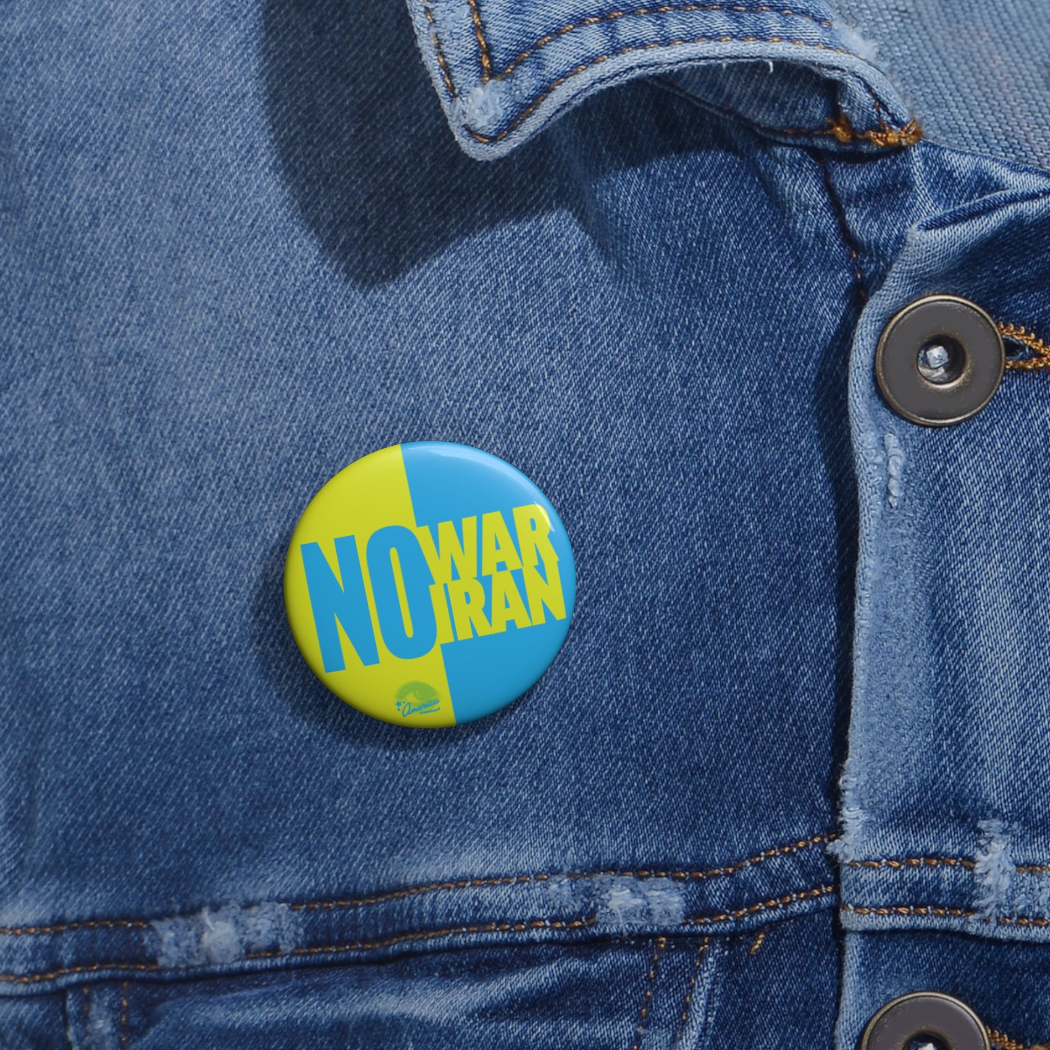 No Iran War Pin Button