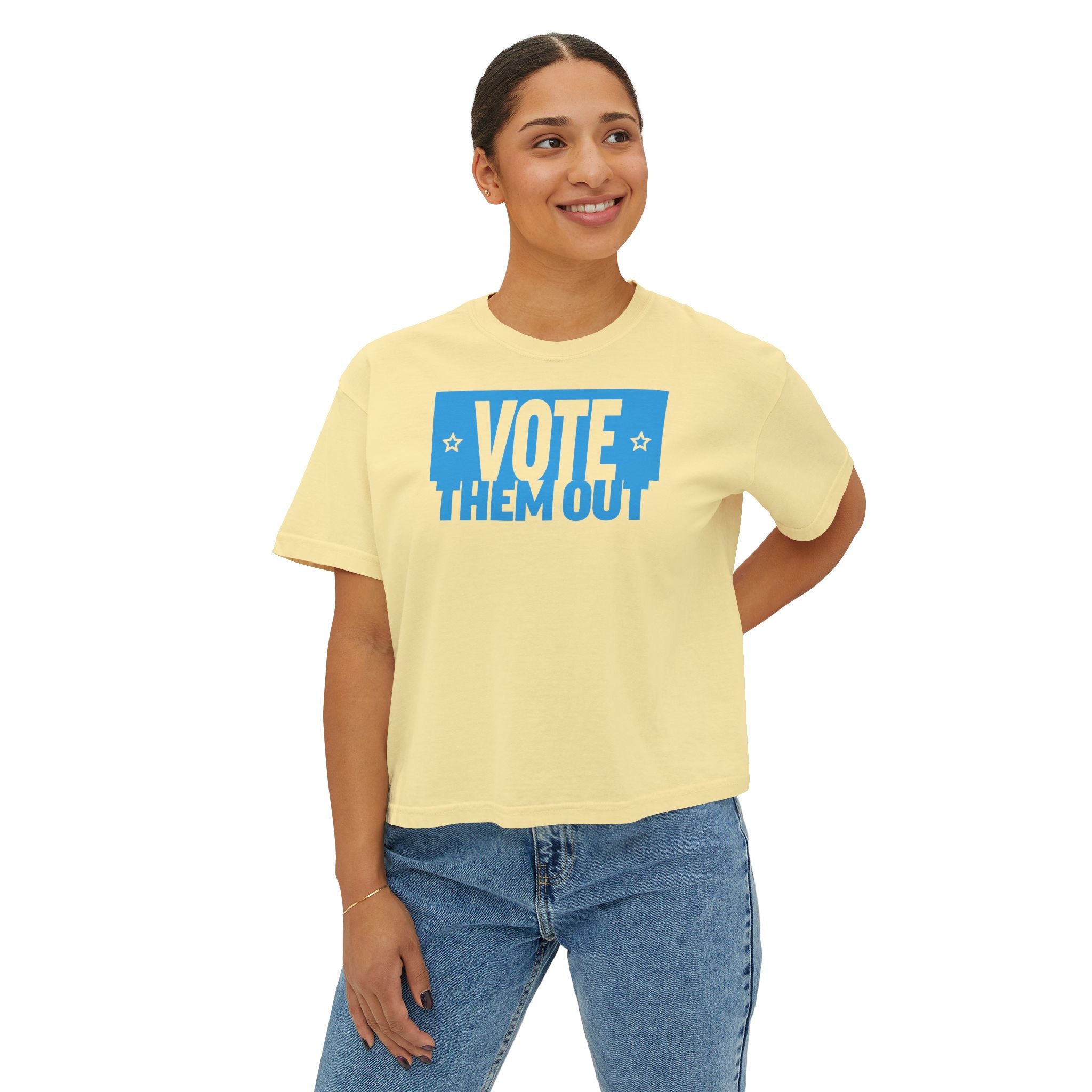 "Vote Them Out" Boxy Tee — Women's Political Activism Shirt