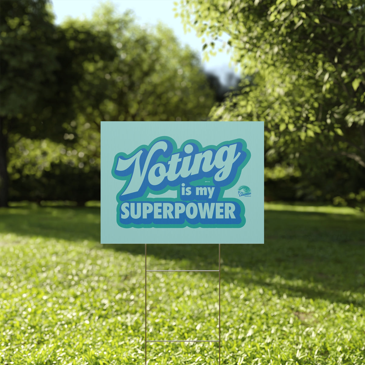 "Voting Is My Superpower" Plastic Yard Sign — Political Campaign Lawn Sign