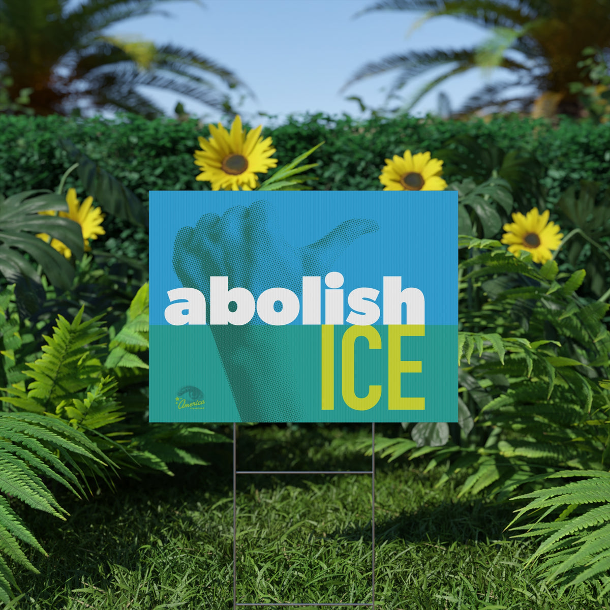"Abolish ICE" Bold Political Protest Lawn Sign Protest Sign