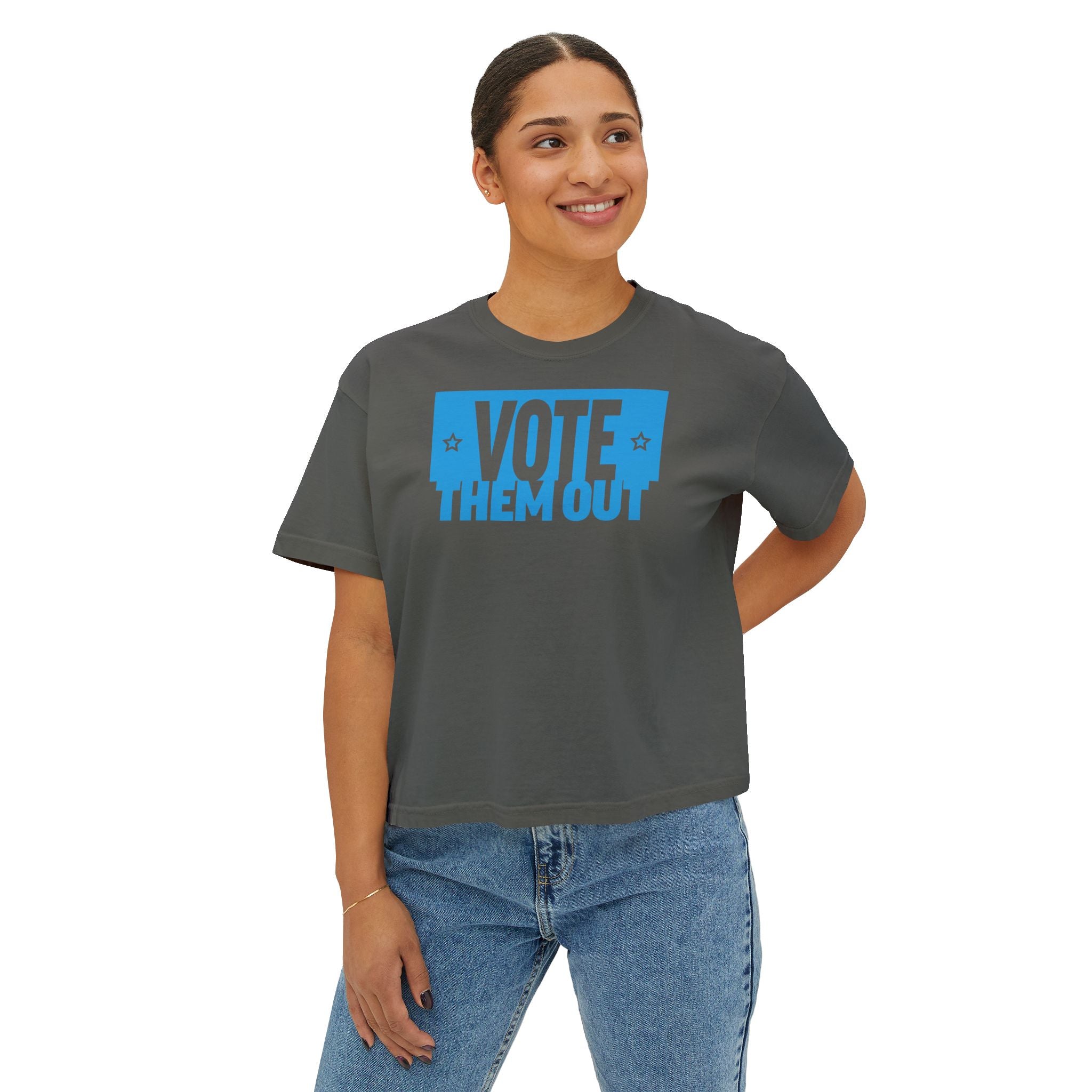 "Vote Them Out" Boxy Tee — Women's Political Activism Shirt