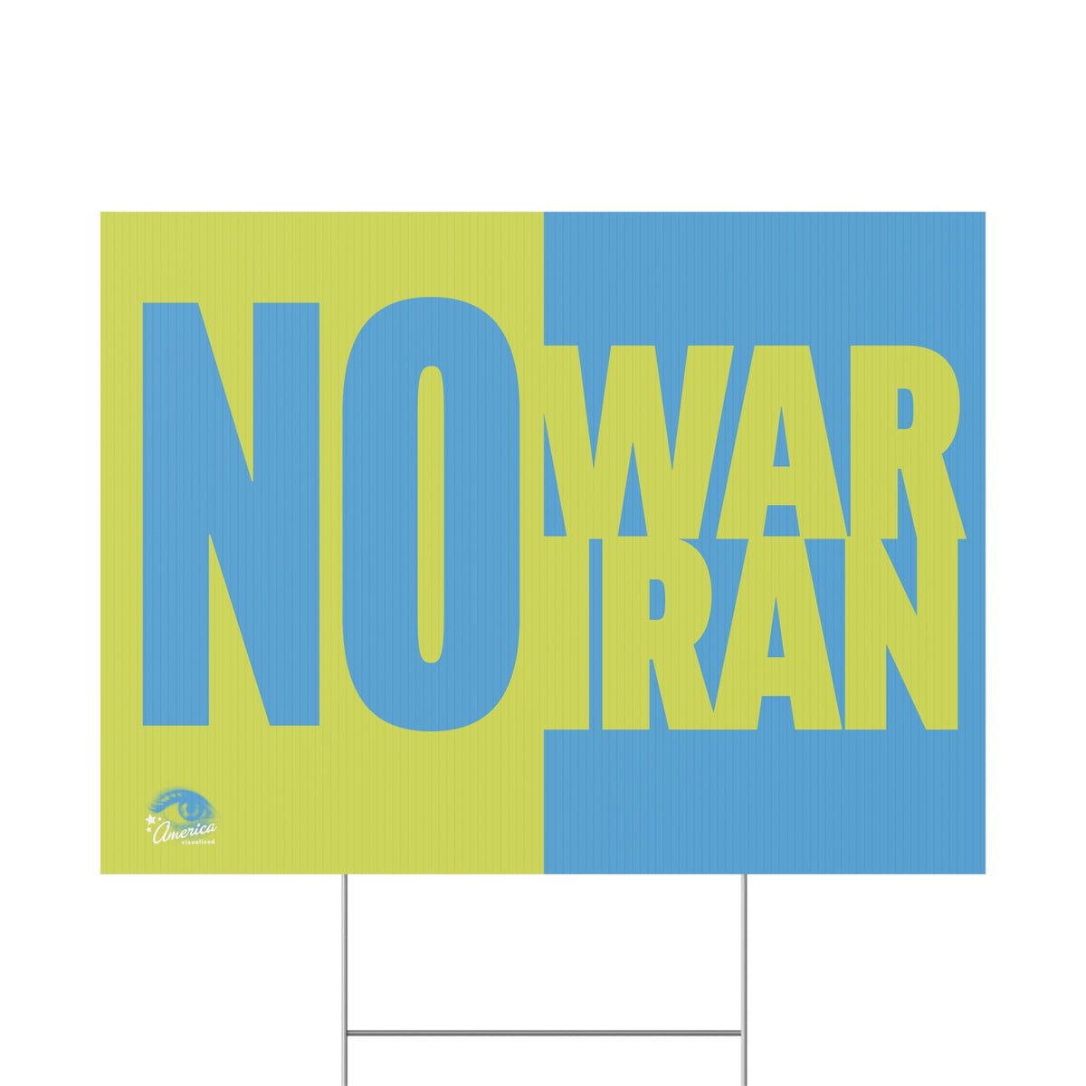 "NO WAR ON IRAN" Plastic Yard Sign Bold Anti-War Protest Sign