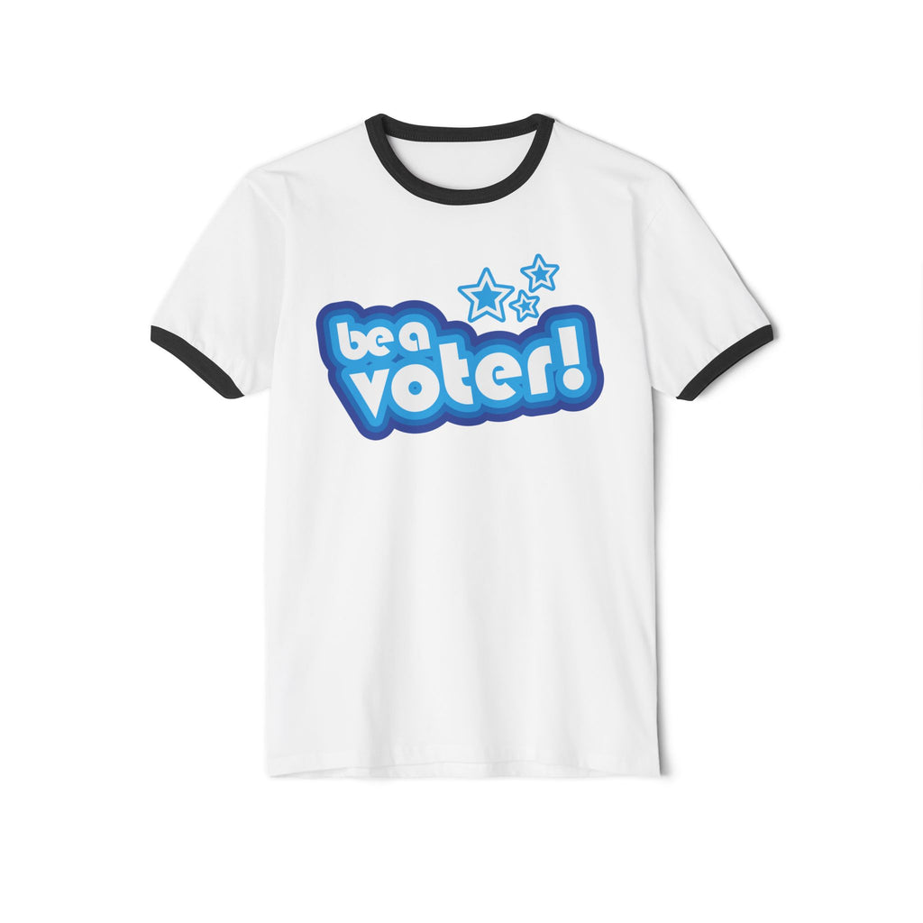 "Be a Voter!" Ringer Tee Political Vote Awareness T-Shirt