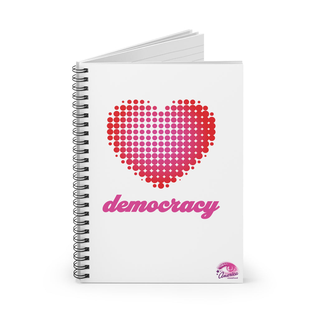 Love Democracy Heart Spiral Notebook