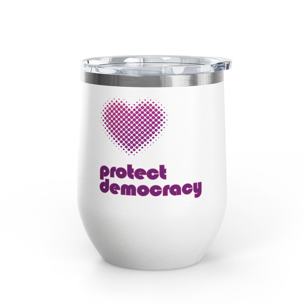 Protect Democracy Heart 12oz Insulated Wine Tumbler