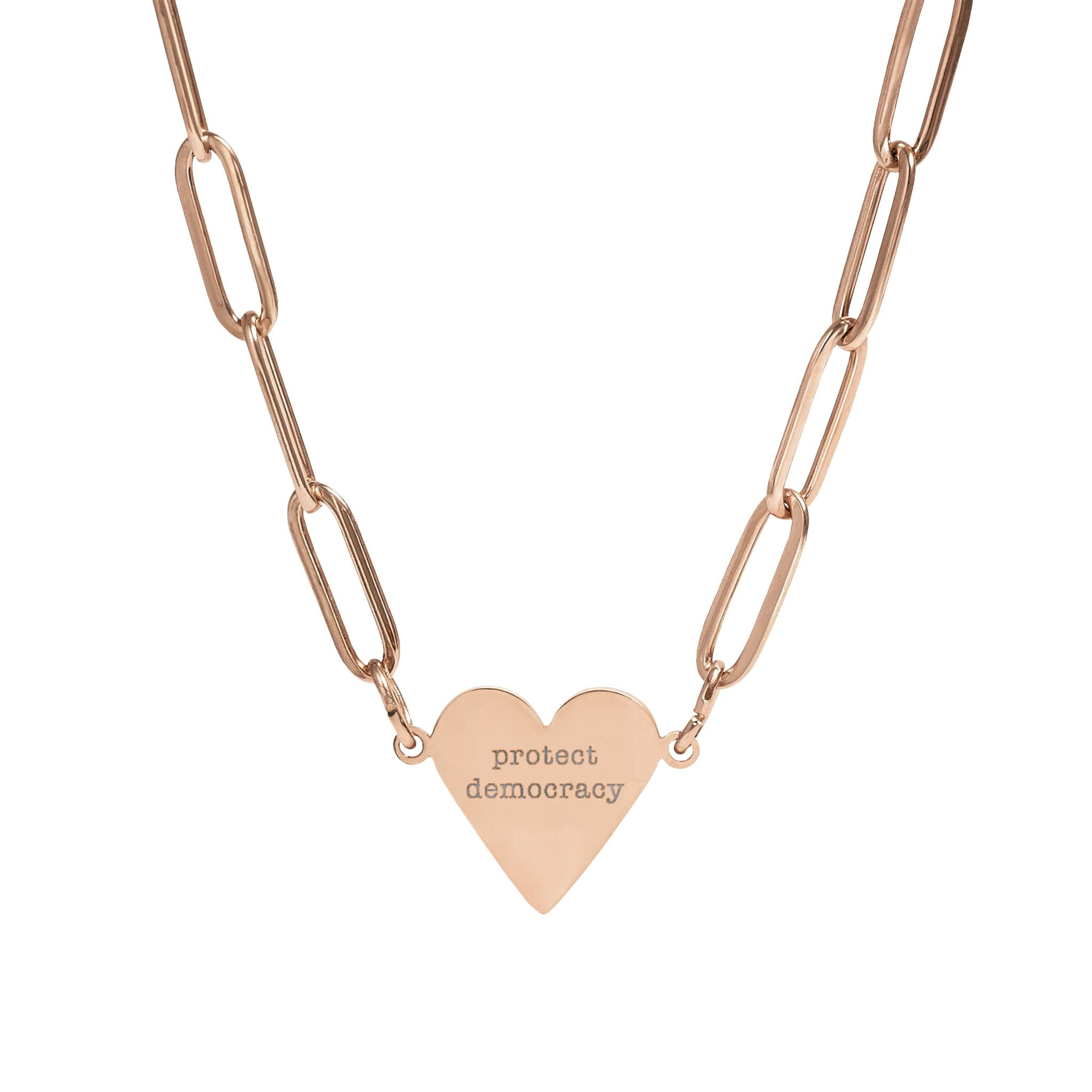 Protect Democracy Paperclip Heart Necklace