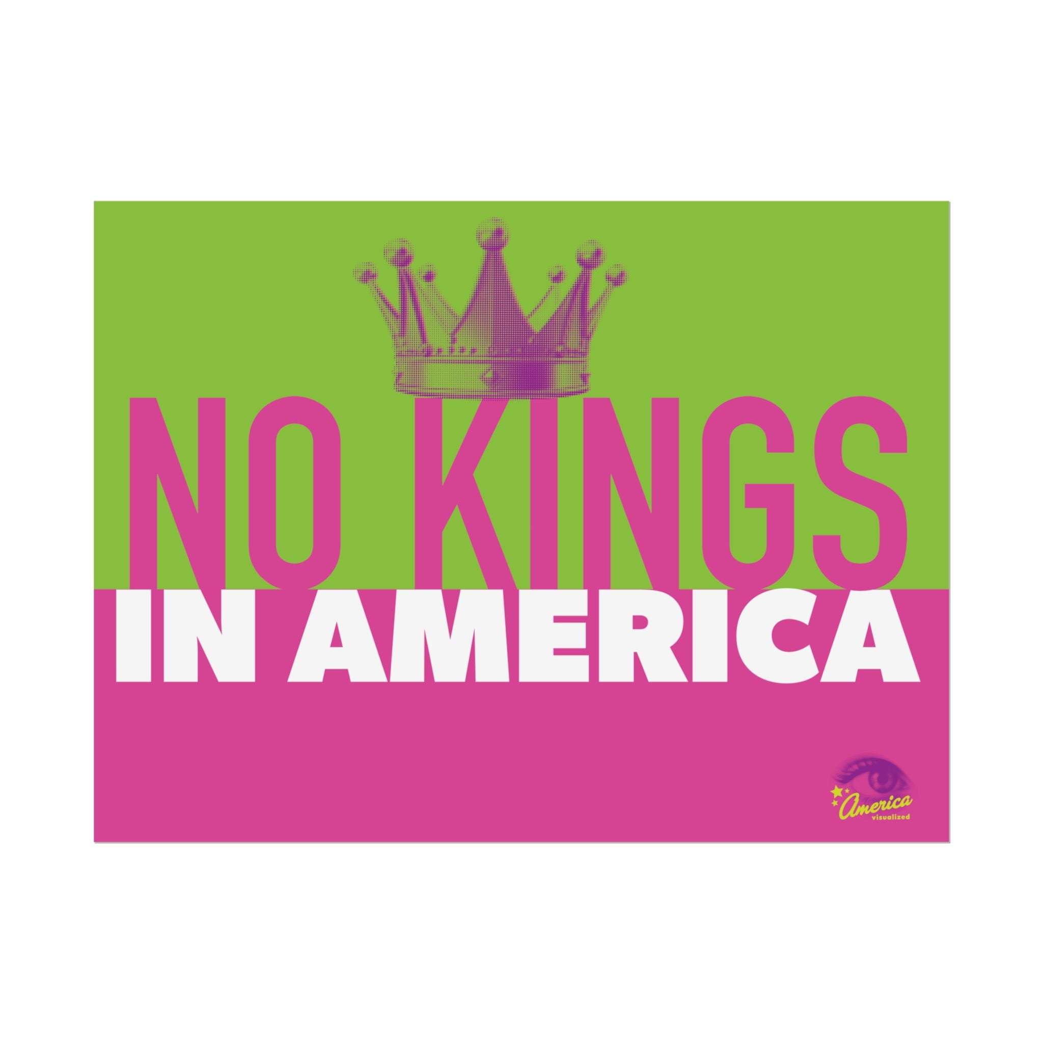 NO KINGS IN AMERICA 24" x 18" Protest Sign Poster