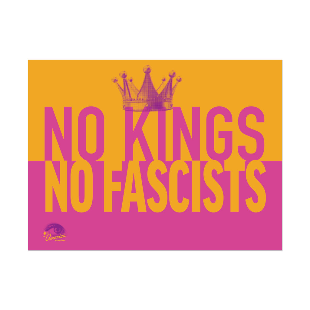 NO KINGS NO FASCISTS Protest Sign Poster