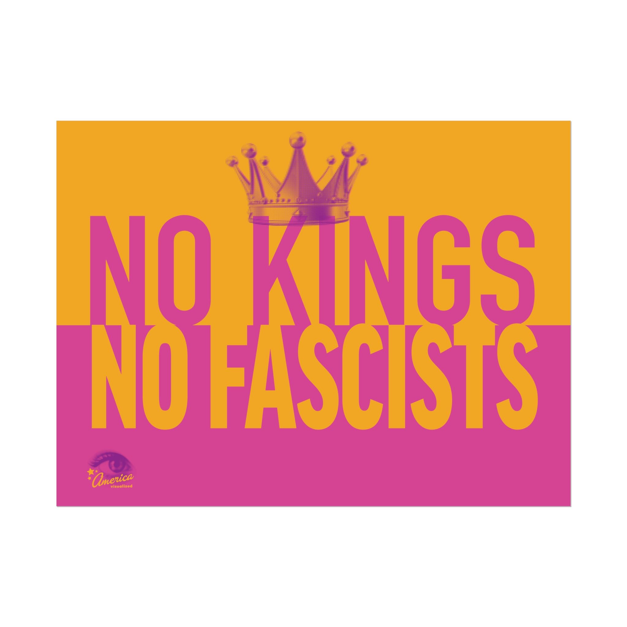 NO KINGS NO FASCISTS Protest Sign Poster