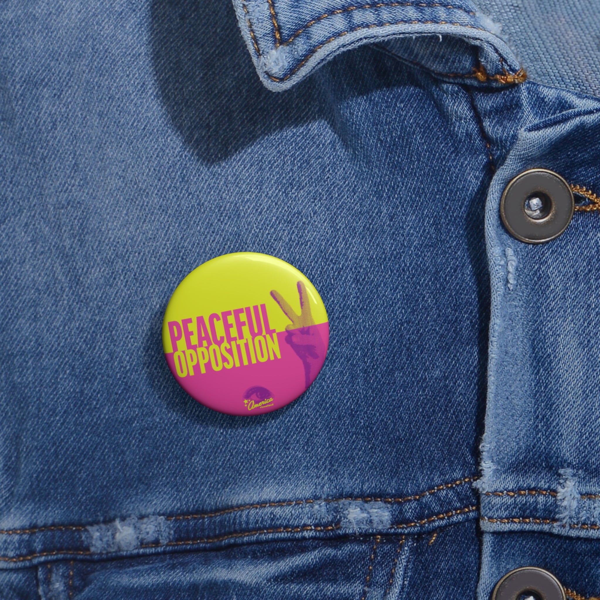 Peaceful Opposition Pin Button
