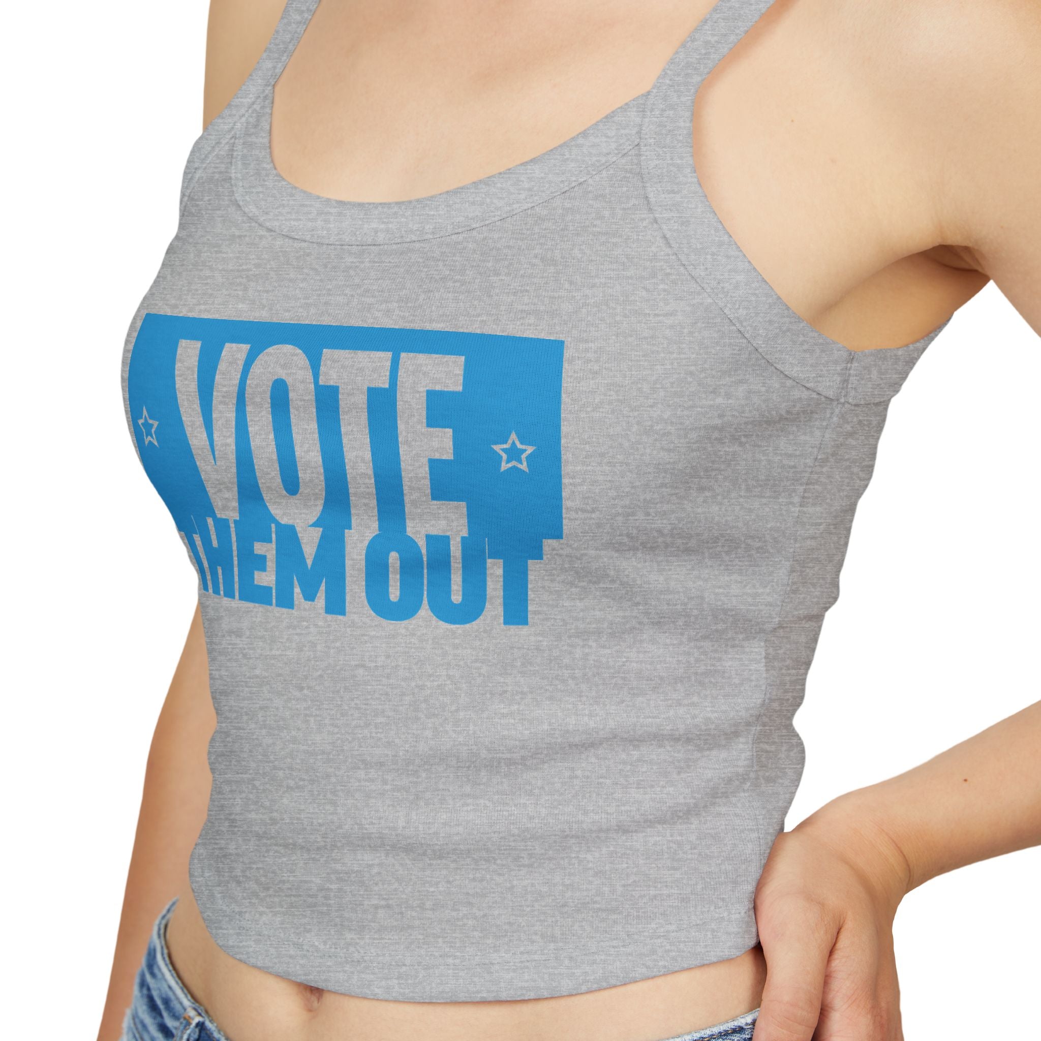 Vote Them Out Crop Spaghetti Strap Tank Top Tee