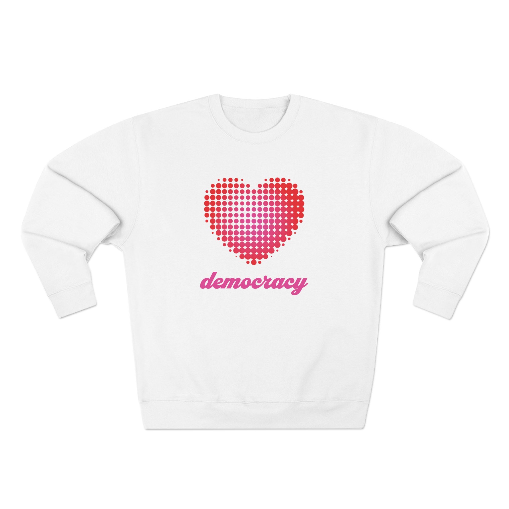 "Love Democracy" Heart Crewneck Sweatshirt