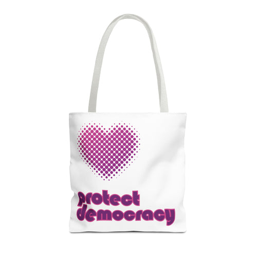 "Protect Democracy" Heart Tote Bag