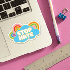 Stop Hate Die Cut Sticker
